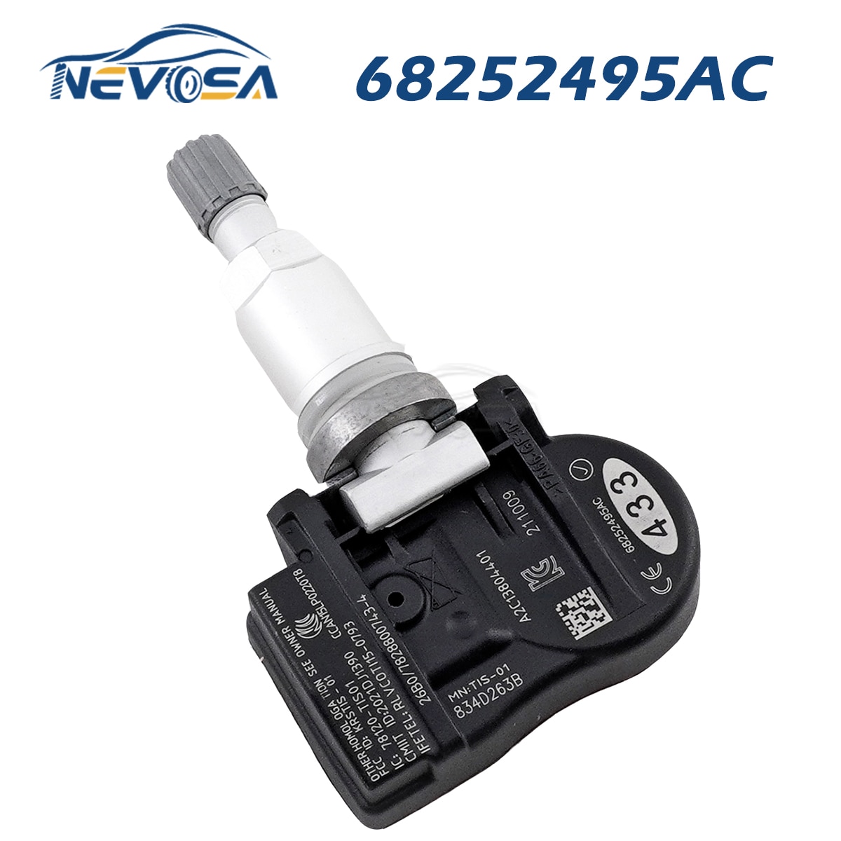 NEVOSA-68252495AC TPMS ,  ׷ üŰ IV 2016-2020 , Ÿ̾ з ͸ ý, 433MHz, 68252495AA, 68252495AB